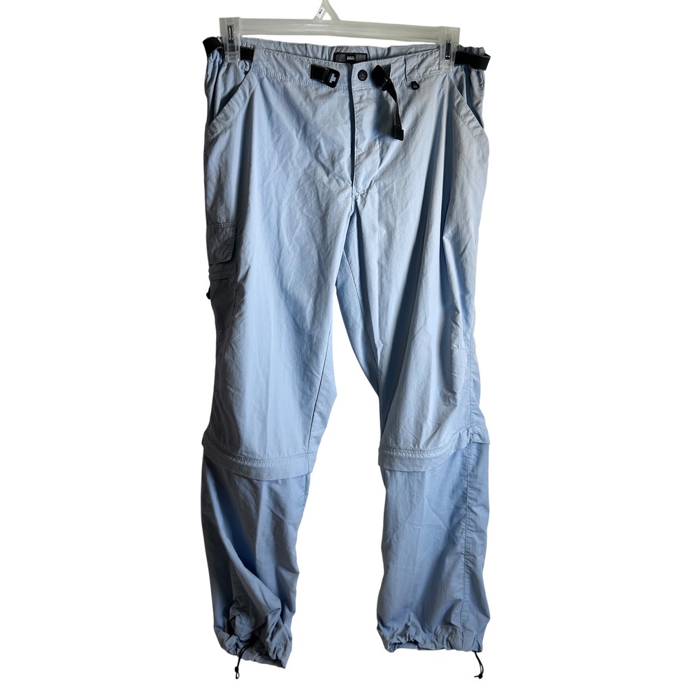 REI Convertible Hiking Pants 12 Blue Zip Off Cargo UPF 30 Womens
